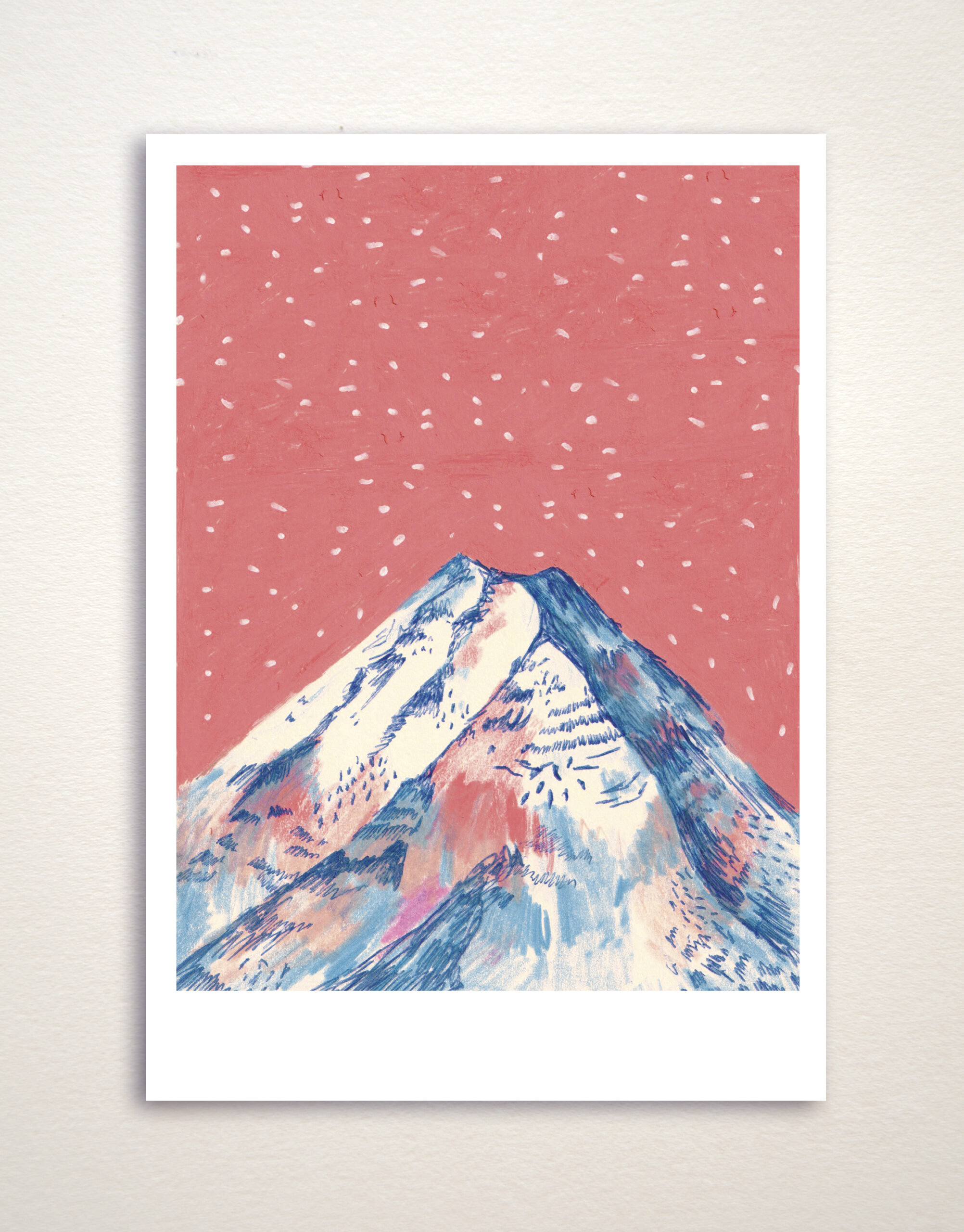 Carte "Montagne rose" - 10x15 cm